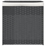 Vidaxl Laundry Košík se 2 kompartmenty 53x35x57 cm Poly Rattan Grey