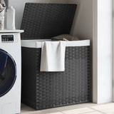 Vidaxl Laundry Košík se 2 kompartmenty 53x35x57 cm Poly Rattan Grey