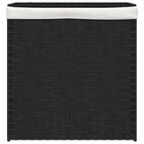 Vidaxl Waschkorb mit 2 Fächern 53x35x57 cm Poly Rattan Schwarz