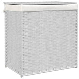 Vidaxl wasmand met 2 vakken 53x35x57 cm poly rattan wit