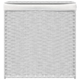 Vidaxl Waschkorb mit 2 Fächern 53x35x57 cm Poly Rattan Weiß