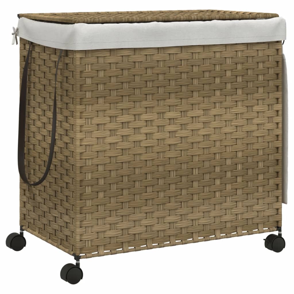 Vidaxl wasmand op wielen 60x35x60,5 cm rattan