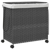 Vidaxl Waschkorb auf Rädern 60x35x60,5 cm Rattan Gray