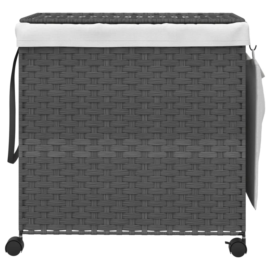 Vidaxl Laundry Košík na kolech 60x35x60,5 cm Rattan Grey