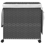 Vidaxl Waschkorb auf Rädern 60x35x60,5 cm Rattan Gray
