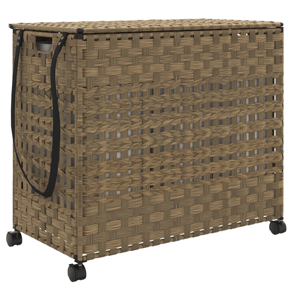 Košara za perilo Vidaxl na kolesih 66x35x60 cm rattan