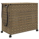 Vidaxl wasmand op wielen 66x35x60 cm rattan