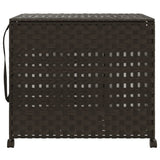 Vidaxl wasmand op wielen 66x35x60 cm rattan donkerbruin