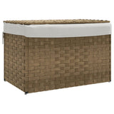 Vidaxl -Waschkorb mit Deckel 55,5 x 35 x 34 cm Poly Rattan
