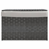 Vidaxl Waschkorb mit Deckel 55,5 x 35 x 34 cm Poly Rattan Grau