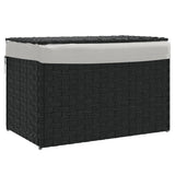 Koš na prádlo Vidaxl s víkem 55,5x35x34 cm Poly Rattan Black