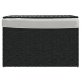 Vidaxl Waschkorb mit Deckel 55,5 x 35 x 34 cm Poly Rattan Schwarz