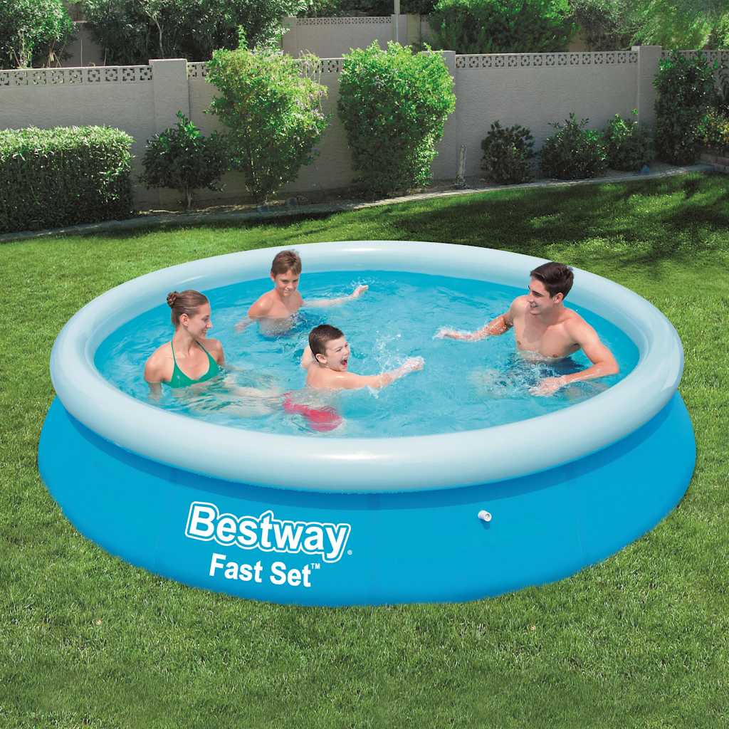 Bestway Fast Set Swimming Pool Uppblåsbar runt 366x76 cm 57273