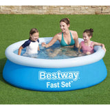 Bestway Fast Set Schwimmbad aufblasbar rund 183x51 cm blau