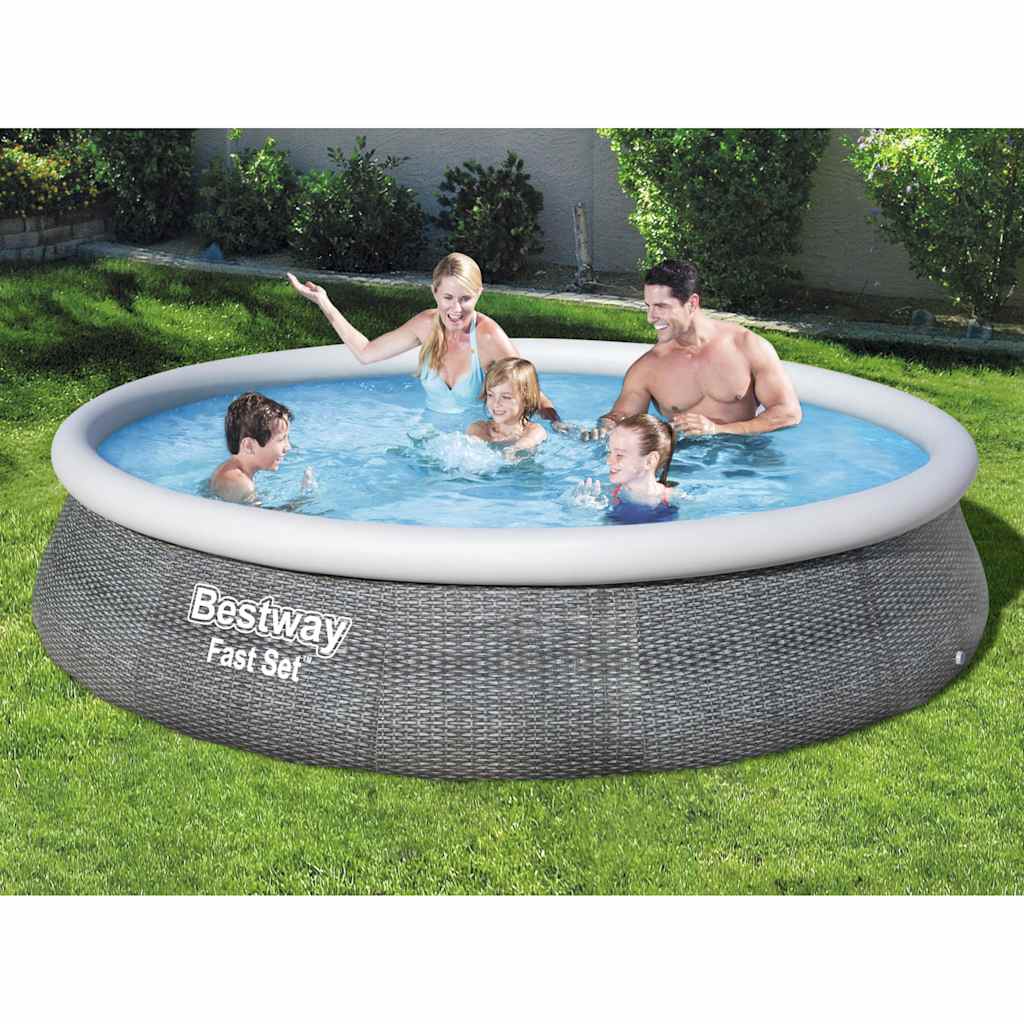 Bestway Fast Set Swimming Pool Set med pump Uppblåsbar 396x84 cm