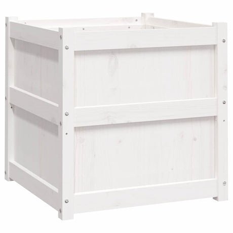 Vidaxx Pflanzgefäß 60x60x60 cm massives Kiefernholz weiß