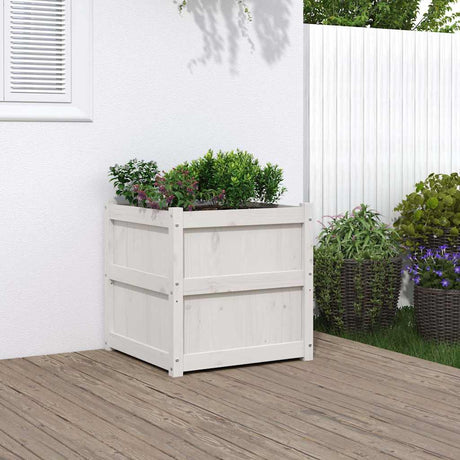 Vidaxx Pflanzgefäß 60x60x60 cm massives Kiefernholz weiß