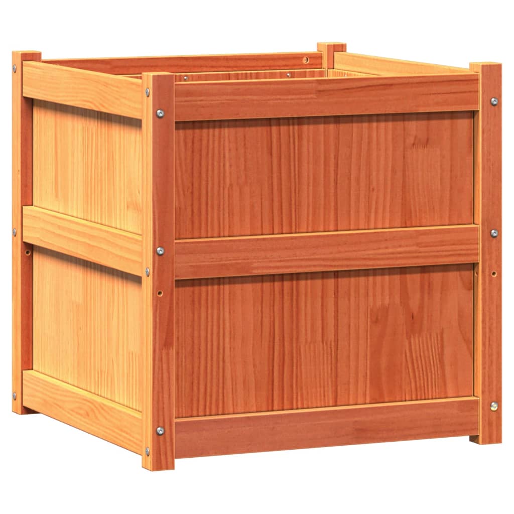 Vidaxx Pflanzgefäß 60x60x60 cm massives Kiefernholz, braun gewaschen
