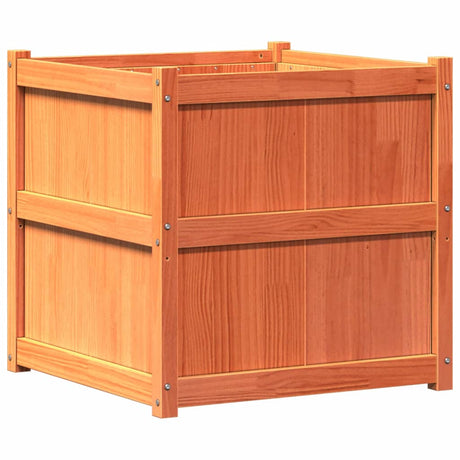 Vidaxx Pflanzgefäß 70x70x70 cm massives Kiefernholz, braun gewaschen