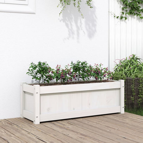 Vidaxx Pflanzgefäß 90x31x31 cm massives Kiefernholz weiß