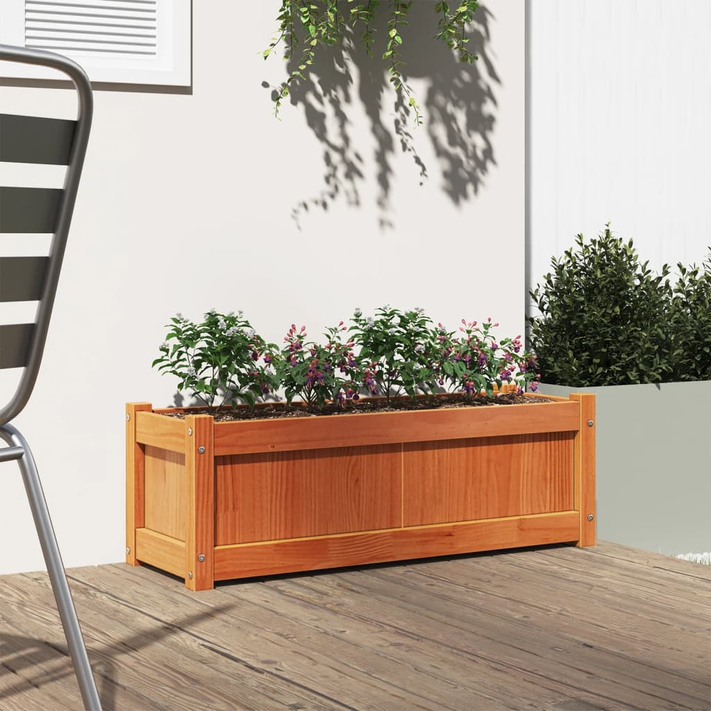 Vidaxx Pflanzgefäß 90x31x31 cm massives Kiefernholz, braun gewaschen