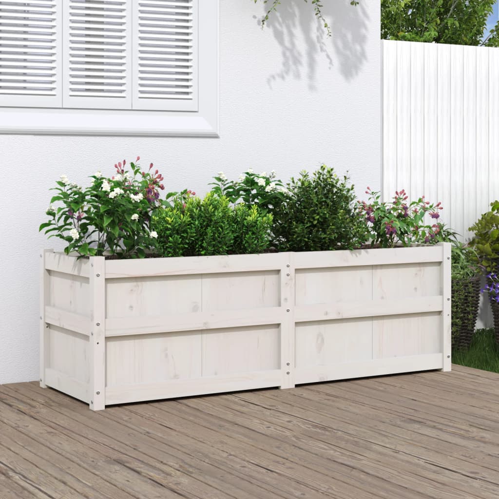 Vidaxx Pflanzgefäß 150x50x50 cm massives Kiefernholz weiß