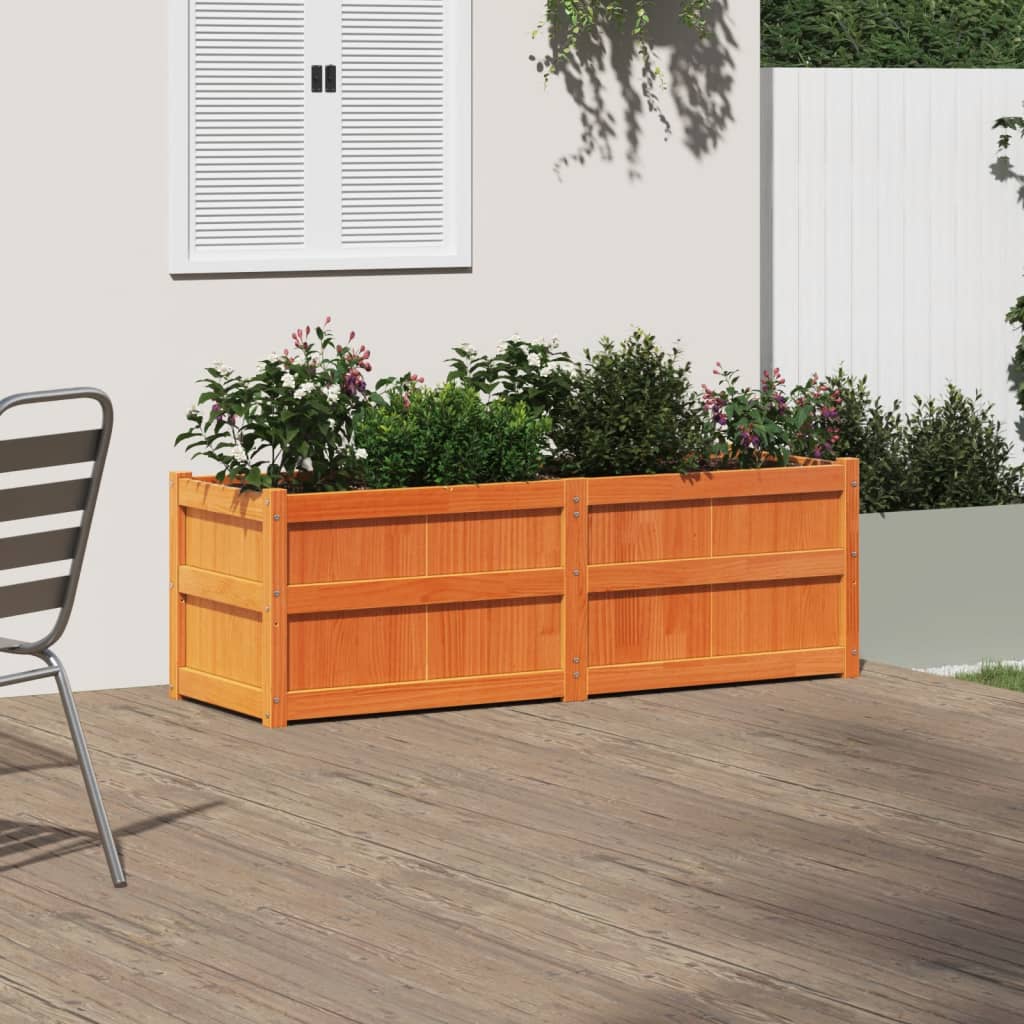 Vidaxx Pflanzgefäß 150x50x50 cm massives Kiefernholz, braun gewaschen