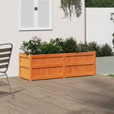 Vidaxx Pflanzgefäß 150x50x50 cm massives Kiefernholz, braun gewaschen