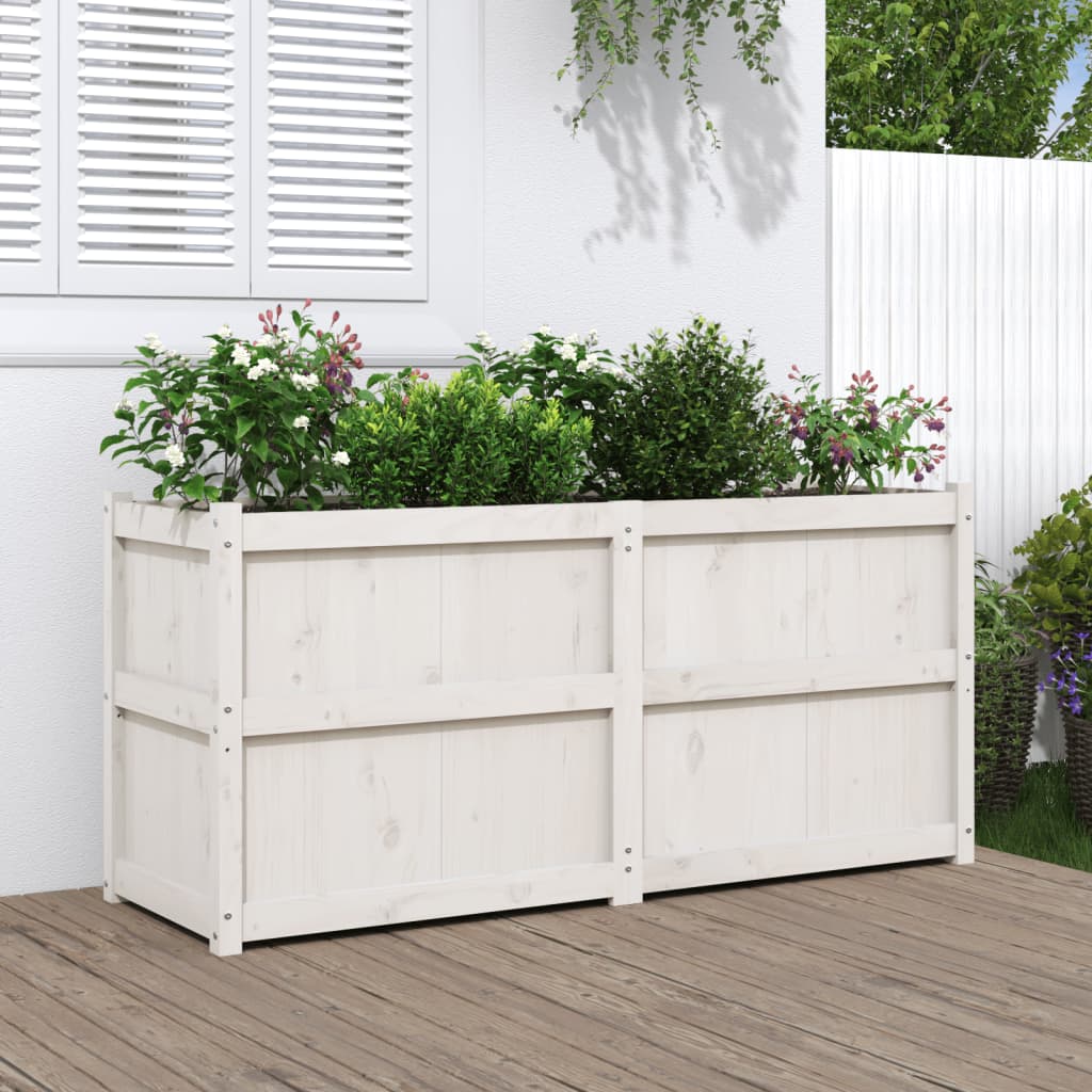 Vidaxx Pflanzgefäß 150x50x70 cm massives Kiefernholz weiß