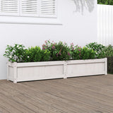 Vidaxx Pflanzgefäß 180x31x31 cm massives Kiefernholz weiß