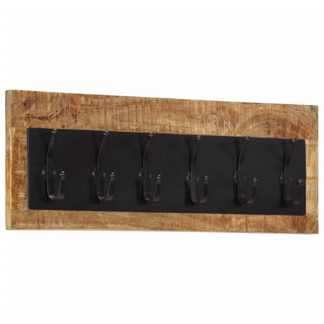 Vidaxx Wandgarderobe mit 6 Haken aus massivem Mangoholz