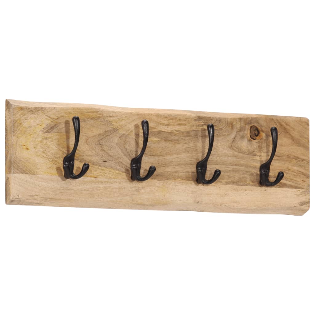 Vidaxl Wall Coat Rack med 4 kroker solid mango tre