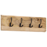 Vidaxx Wandgarderobe mit 4 Haken aus massivem Mangoholz