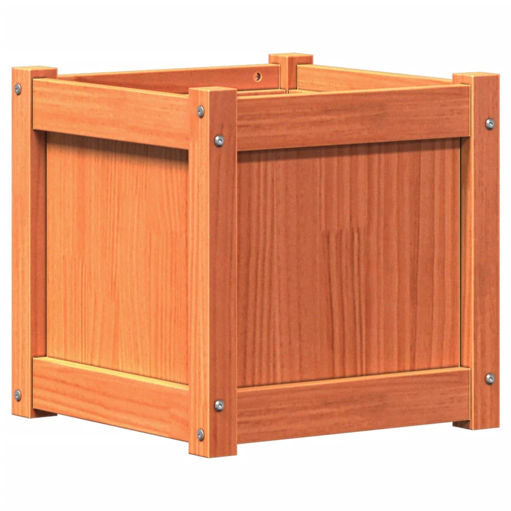 Vidaxx Pflanzgefäß 40x40x40 cm massives Kiefernholz, braun gewaschen