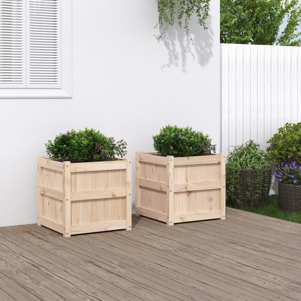 Vidaxl Planters 2 pc cm solid fyrretræ