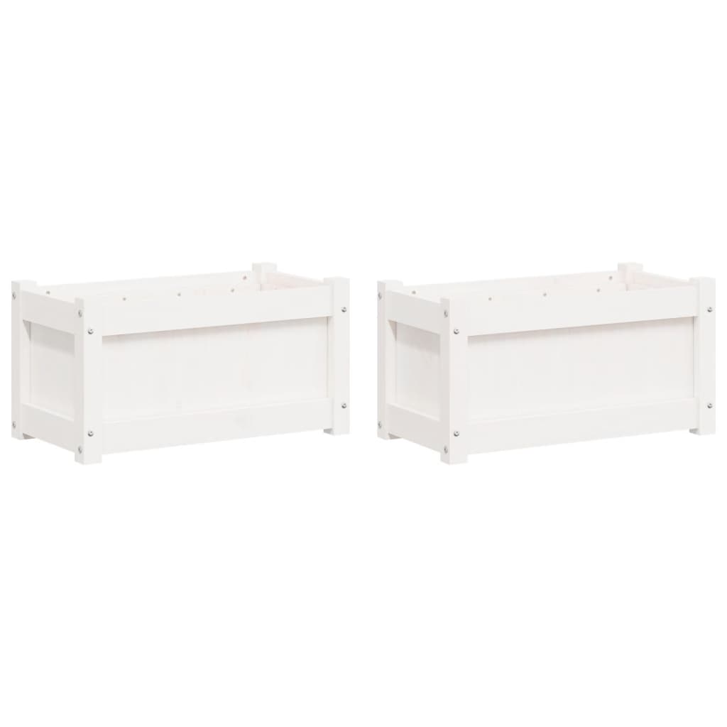 Vidaxl Planters 2 pc cm Solid pine white