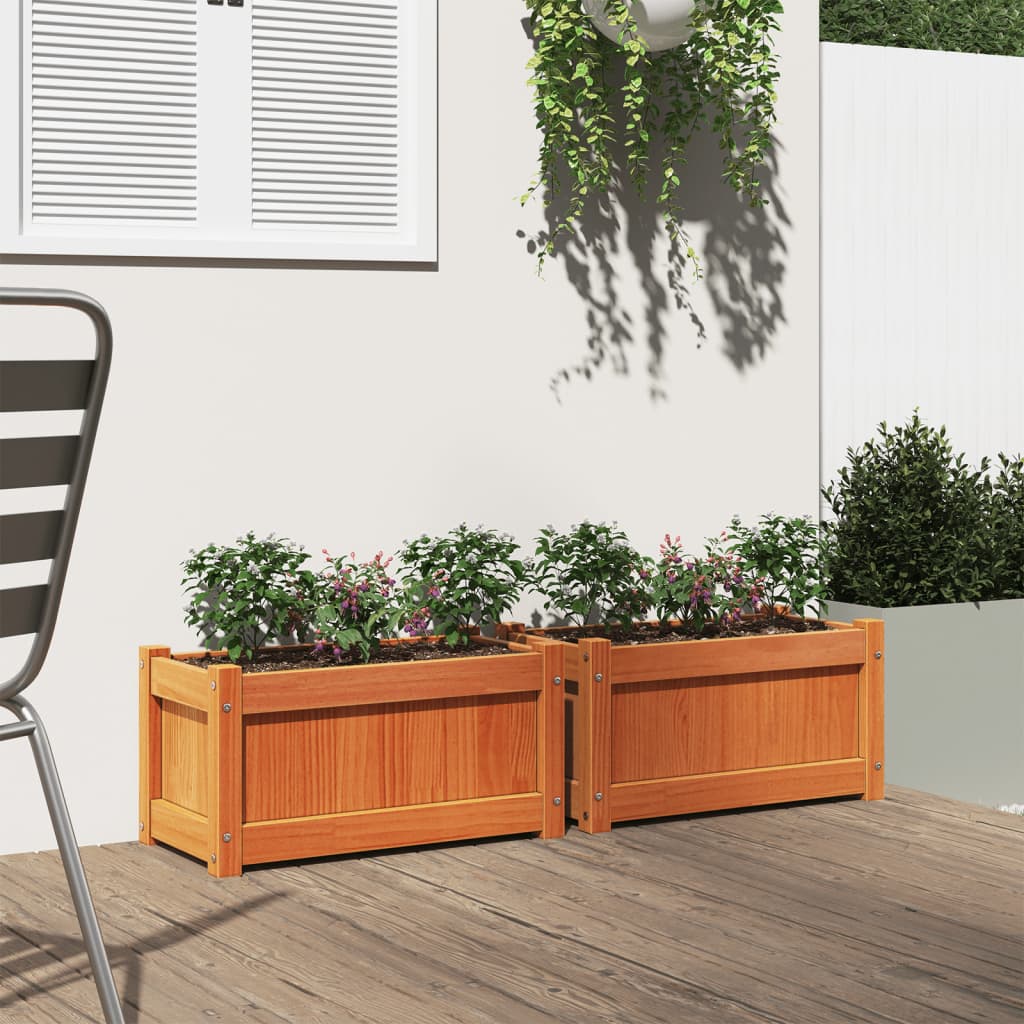 Vidaxl Planters 2 st cm colid tall tvättbrunt