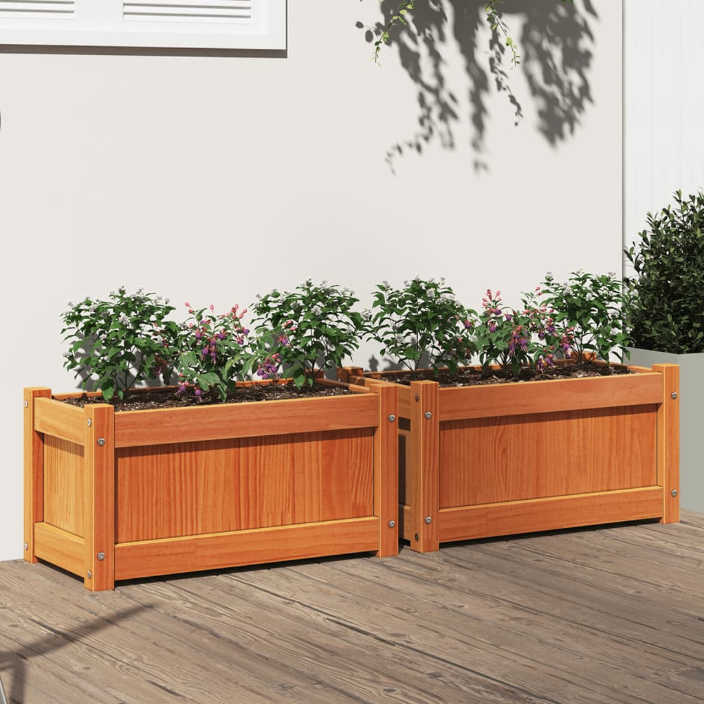 Vidaxl Planters 2 st cm colid tall tvättbrunt