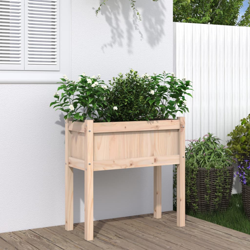 Vidaxx Pflanzgefäß mit Beinen 70x31x70 cm aus massivem Kiefernholz