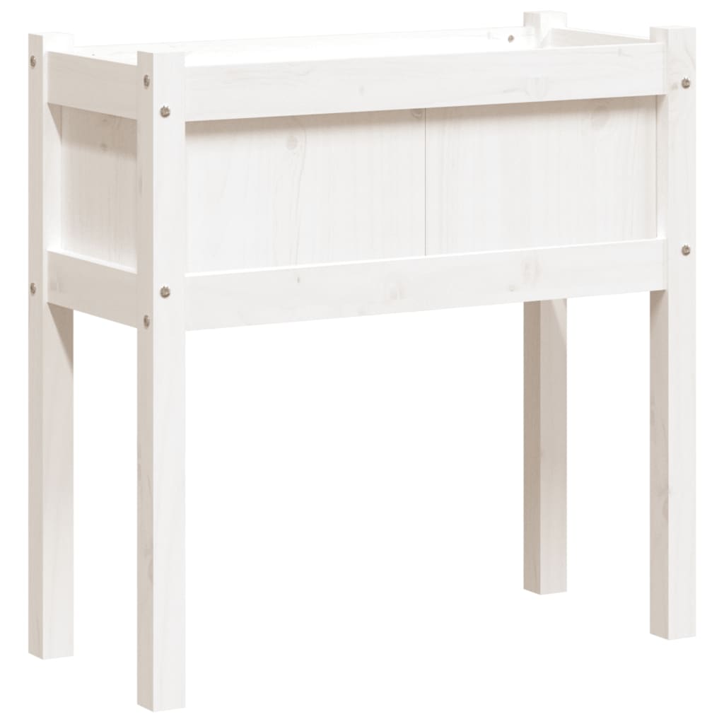Vidaxx Pflanzgefäß mit Beinen 70x31x70 cm massives Kiefernholz weiß