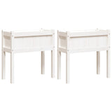 Vidaxl Planters med Poots 2 PCS Solid Pine Wit White