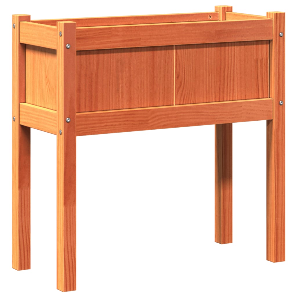 Vidaxx Pflanzgefäß mit Beinen 70x31x70 cm Kiefernholz, braun gewaschen