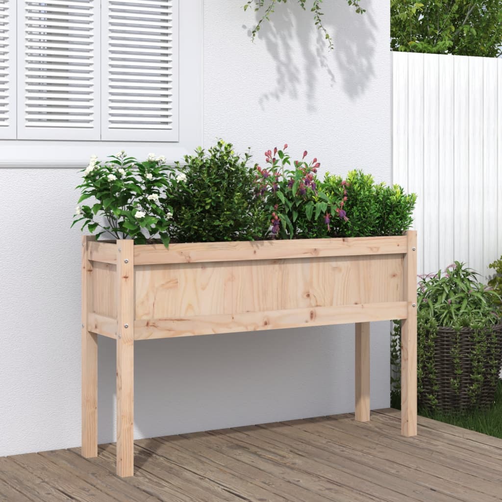Vidaxx Pflanzgefäß mit Beinen 110x31x70 cm aus massivem Kiefernholz
