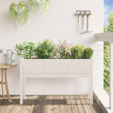 Vidaxx Pflanzgefäß mit Beinen 110x31x70 cm massives Kiefernholz weiß