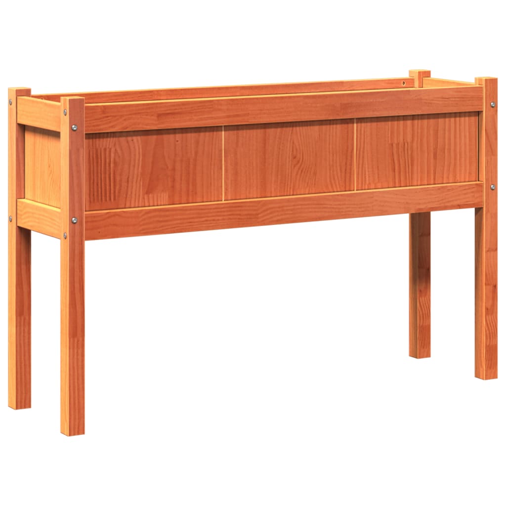 Vidaxx Pflanzgefäß mit Beinen 110x31x70 cm Kiefernholz, braun gewaschen