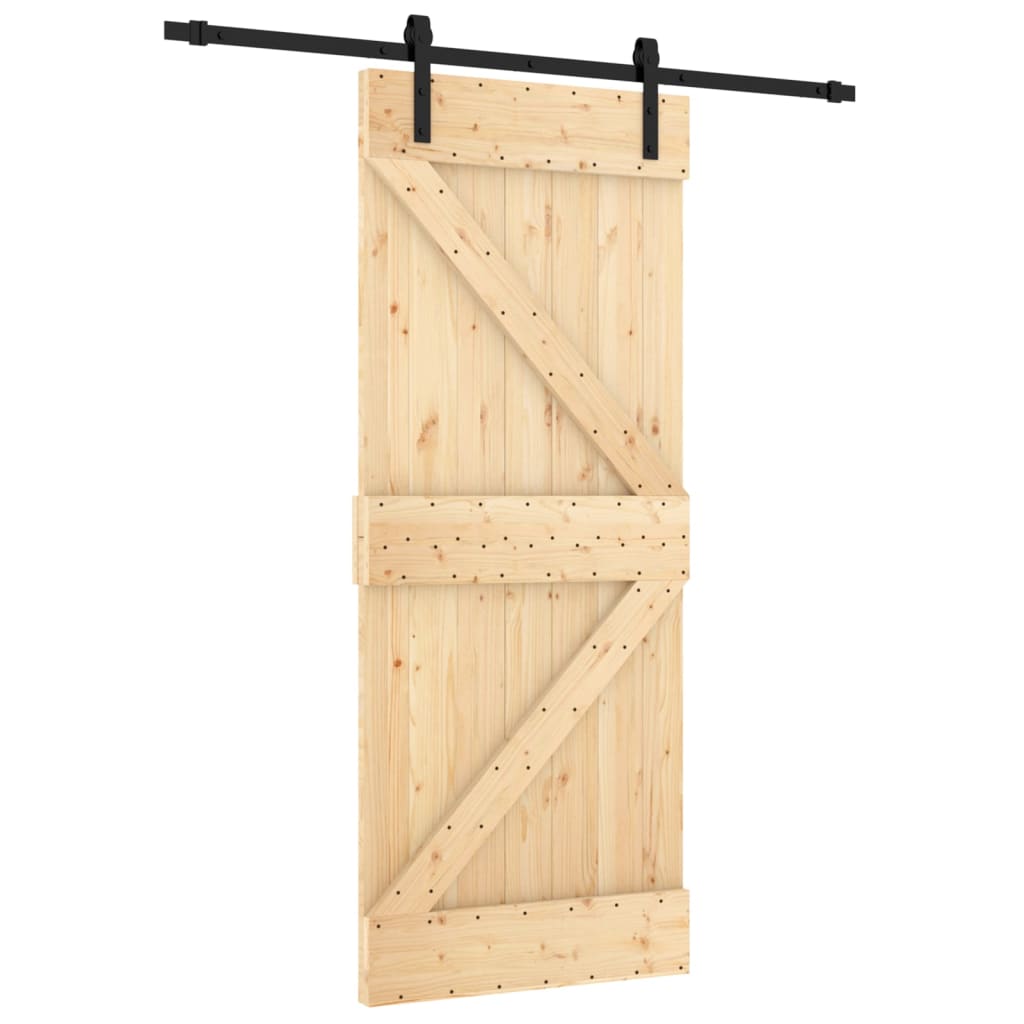 Puerta corredera de Vidaxl con masa de 85x210 cm de pino sólido