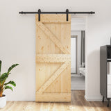 Porta scorrevole Vidaxl con pino solido da 85x210 cm