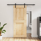 Puerta corredera de Vidaxl con masa de 85x210 cm de pino sólido