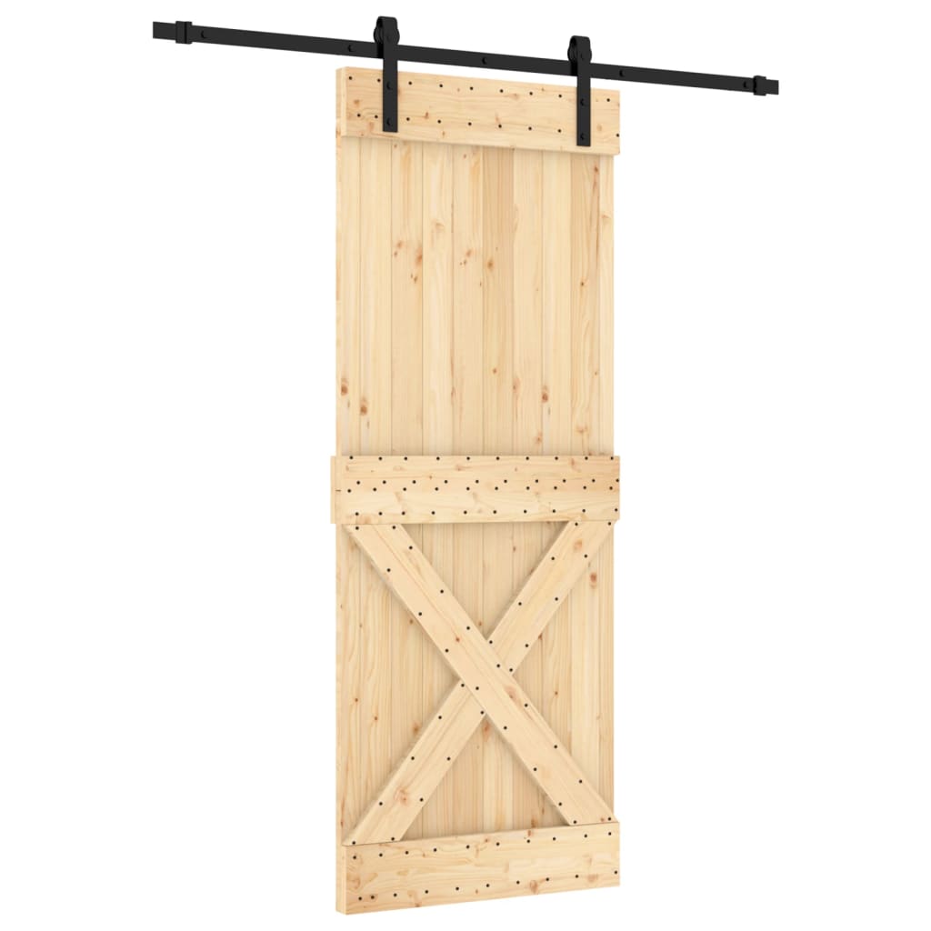 VidaXL Schuifdeur met beslag 80x210 cm massief grenenhout