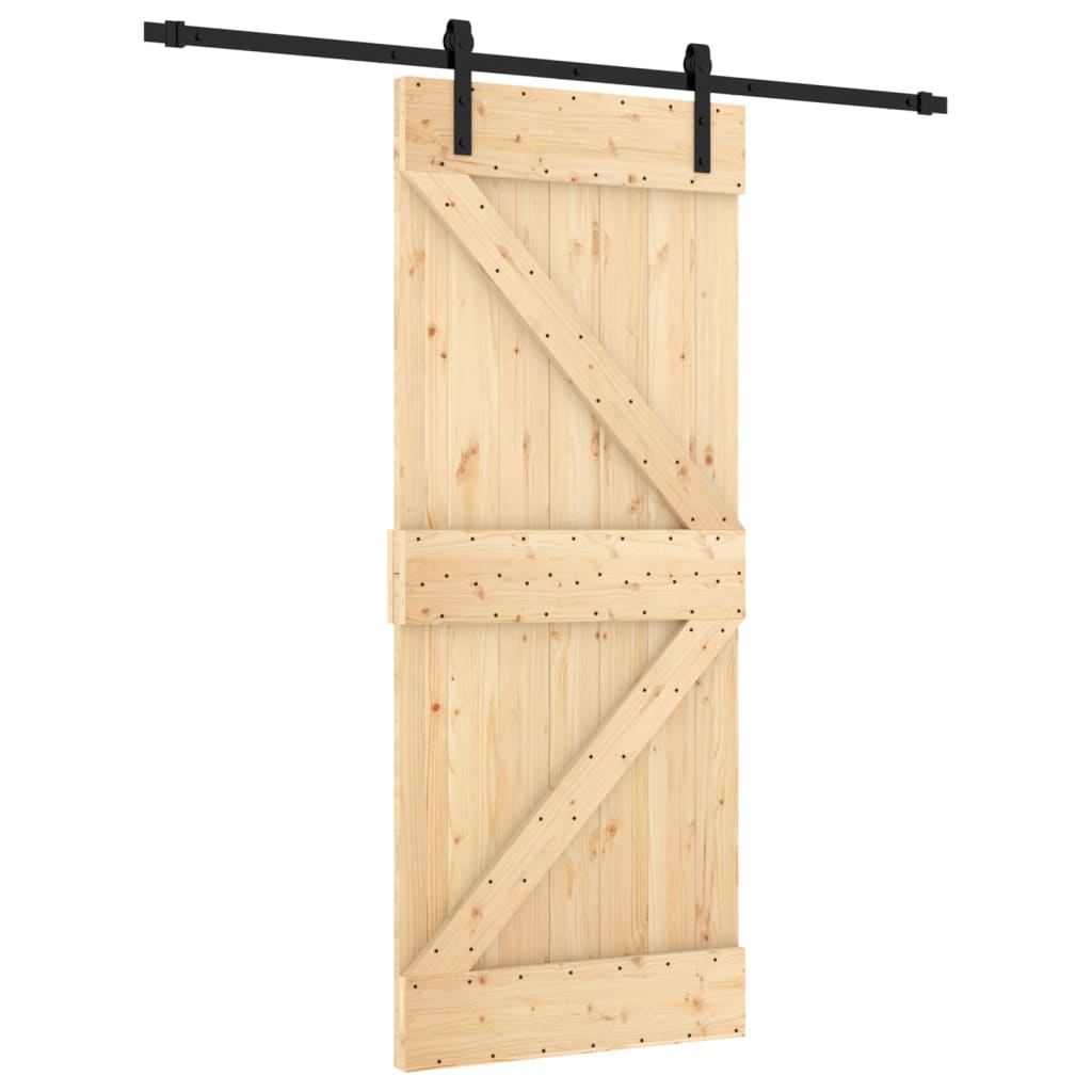 Porta scorrevole Vidaxl con pino solido da 85x210 cm